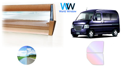 オーロラフィルム (グロウゴースト91) 遮熱フィルム 透過率90% ホンダ バモスホビオ (HM3/MH4/HJ1/HJ2)  カット済みカーフィルム フロントドアセット オーロラタイプ ゴーストタイプ ホログラフィック カメレオンフィルム