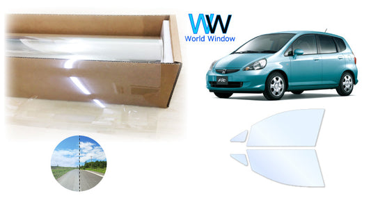 オーロラフィルム (アイスブルー91) 遮熱フィルム 透過率90.5% ホンダ フィット (GD1/GD2/GD3/GD4) カット済みカーフィルム フロントドアセット オーロラタイプ ゴーストタイプ ホログラフィック