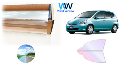 オーロラフィルム (グロウゴースト91) 遮熱フィルム 透過率90% ホンダ フィット (GD1/GD2/GD3/GD4) カット済みカーフィルム フロントドアセット オーロラタイプ ゴーストタイプ ホログラフィック カメレオンフィルム