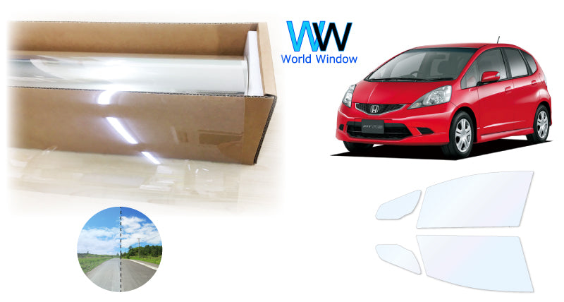 オーロラフィルム (ゴースト2ネオ89) 遮熱フィルム 透過率88.5% ホンダ フィット (GE6/GE7/GE8/GE9 / GP1（ハイブリッド）)  カット済みカーフィルム フロントドアセット オーロラタイプ ゴーストタイプ ホログラフィック