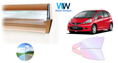 オーロラフィルム (グロウゴースト91) 遮熱フィルム 透過率90% ホンダ フィット (GE6/GE7/GE8/GE9 / GP1（ハイブリッド）)  カット済みカーフィルム フロントドアセット オーロラタイプ ゴーストタイプ ホログラフィック カメレオンフィルム