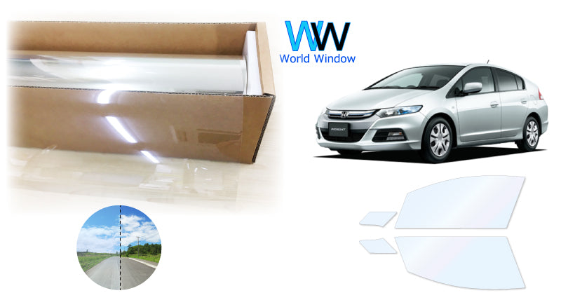 オーロラフィルム (ゴースト2ネオ89) 遮熱フィルム 透過率88.5%  ホンダ インサイト (ZE2) カット済みカーフィルム フロントドアセット オーロラタイプ ゴーストタイプ ホログラフィック