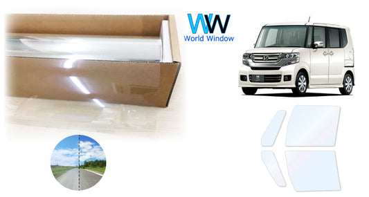 オーロラフィルム (ファインゴースト90) 遮熱フィルム 透過率90%  ホンダ N-BOX(エヌボックス) (JF1/JF2) カット済みカーフィルム フロントドアセット オーロラタイプ ゴーストタイプ ホログラフィック