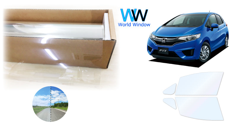 オーロラフィルム (ファインゴースト90) 遮熱フィルム 透過率90%  ホンダ フィット (GK3/GK4/GK5/GK6/GP5・6(ハイブリッド))  カット済みカーフィルム フロントドアセット オーロラタイプ ゴーストタイプ ホログラフィック