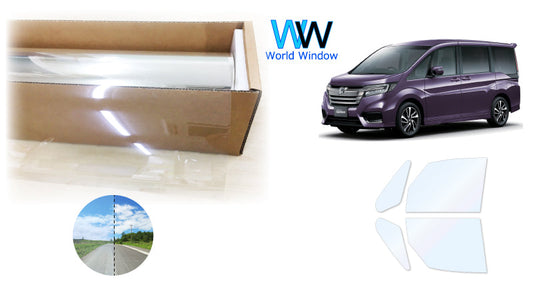 オーロラフィルム (ファインゴースト90) 遮熱フィルム 透過率90%  ホンダ ステップワゴン スパーダ (RP1/RP2/RP3/RP4/RP5)  カット済みカーフィルム フロントドアセット オーロラタイプ ゴーストタイプ ホログラフィック