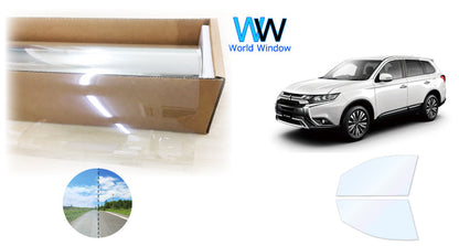 オーロラフィルム (ファインゴースト90) 遮熱フィルム 透過率90%  ミツビシ アウトランダー (GF7W/GF8W/GG2W) カット済みカーフィルム フロントドアセット オーロラタイプ ゴーストタイプ ホログラフィック