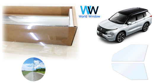 オーロラフィルム (ゴースト2ネオ89) 遮熱フィルム 透過率88.5% ミツビシ アウトランダー PHEV (GN0W) カット済みカーフィルム フロントドアセット オーロラタイプ ゴーストタイプ ホログラフィック