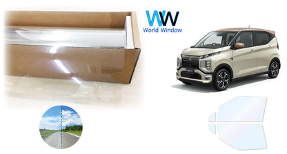 オーロラフィルム (ファインゴースト90) 遮熱フィルム 透過率90% ミツビシ ekクロス EV (B5AW) カット済みカーフィルム フロントドアセット オーロラタイプ ゴーストタイプ ホログラフィック