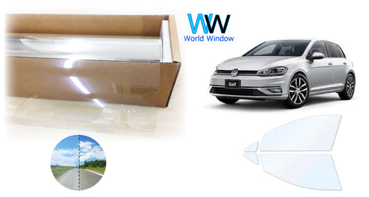 オーロラフィルム (ファインゴースト90) 遮熱フィルム 透過率90% フォルクス・ワーゲン ゴルフ7 VII (AUCJZ/AUCPT 5G型) カット済みカーフィルム フロントドアセット オーロラタイプ ゴーストタイプ ホログラフィック