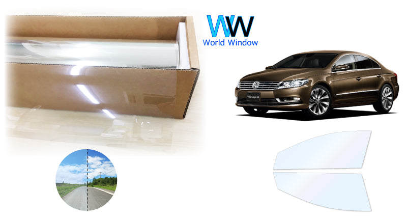 オーロラフィルム (ファインゴースト90) 遮熱フィルム 透過率90% フォルクス・ワーゲン ワーゲン CC (3CBWSC/3CCAWC/3CCCZC/3CCDAC) カット済みカーフィルム フロントドアセット オーロラタイプ ゴーストタイプ ホログラフィック