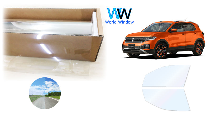 オーロラフィルム (ファインゴースト90) 遮熱フィルム 透過率90% フォルクス・ワーゲン T-CROSS ティークロス (C1DKR) カット済みカーフィルム フロントドアセット オーロラタイプ ゴーストタイプ ホログラフィック