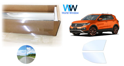 オーロラフィルム (アイスブルー91) 遮熱フィルム 透過率90.5% フォルクス・ワーゲン T-CROSS ティークロス (C1DKR) カット済みカーフィルム フロントドアセット オーロラタイプ ゴーストタイプ ホログラフィック