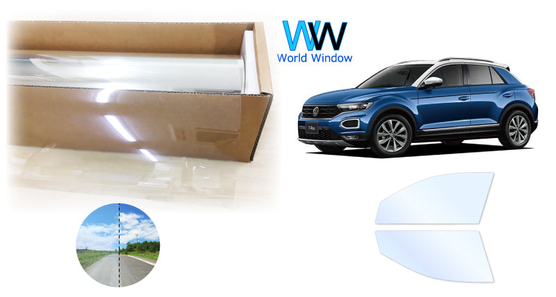 オーロラフィルム (アイスブルー91) 遮熱フィルム 透過率90.5% フォルクス・ワーゲン T-ROC(T-ロック) (A1DFF/A1DPC) カット済みカーフィルム フロントドアセット オーロラタイプ ゴーストタイプ ホログラフィック