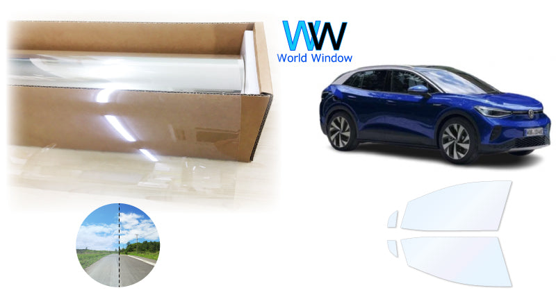 オーロラフィルム (ゴースト2ネオ89) 遮熱フィルム 透過率88.5% フォルクス・ワーゲン ＩＤ．４ (E2EBJ) カット済みカーフィルム フロントドアセット オーロラタイプ ゴーストタイプ ホログラフィック