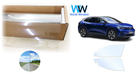 オーロラフィルム (アイスブルー91) 遮熱フィルム 透過率90.5% フォルクス・ワーゲン ＩＤ．４ (E2EBJ) カット済みカーフィルム フロントドアセット オーロラタイプ ゴーストタイプ ホログラフィック