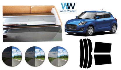 プラススモーク(原着ハードコートタイプ)    スズキ  スイフト/ハイブリッド (ZC13S/53S/83S/ZD53S/83S)カット済みカーフィルム リアセット スモークフィルム 車検対応