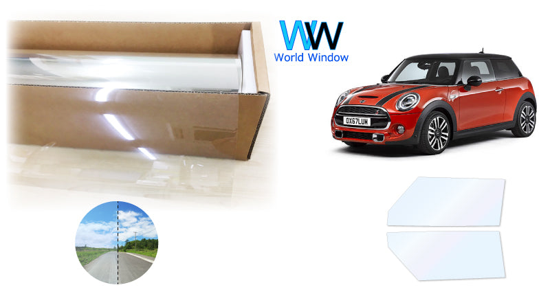 オーロラフィルム (ファインゴースト90) 遮熱フィルム 透過率90%  MINI (ミニ) クーパー 3ドア F56 (F56 XM12/XN15/XM15/XR15M/XR15M/XN20/XM20/XR20M/XRJCWM)  カット済みカーフィルム フロントドアセット オーロラタイプ ゴーストタイプ ホログラフィック
