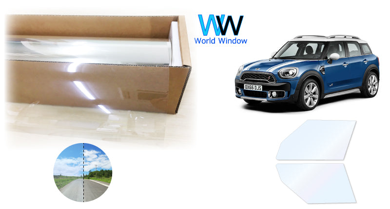 オーロラフィルム (ファインゴースト90) 遮熱フィルム 透過率90%  MINI (ミニ) クロスオーバー F60 (F60 YS15/YS20/YT20/YU15/YU15T/YW15/YW20/YZ20/12BR15/22BS15/32BS20/42BT20)  カット済みカーフィルム フロントドアセット オーロラタイプ ゴーストタイプ ホログラフィック