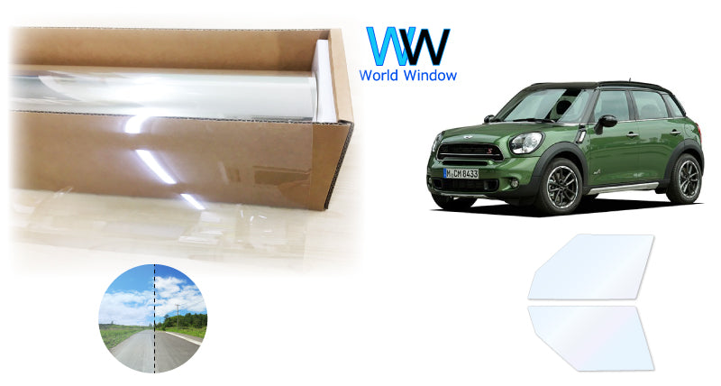 オーロラフィルム (ファインゴースト90) 遮熱フィルム 透過率90%  MINI (ミニ) クロスオーバー R60 (R60 ZA16/ZB16/XD16/XD20F/XD20A/ZC16/ZC16A/ZB20/XDJCW) カット済みカーフィルム フロントドアセット オーロラタイプ ゴーストタイプ ホログラフィック