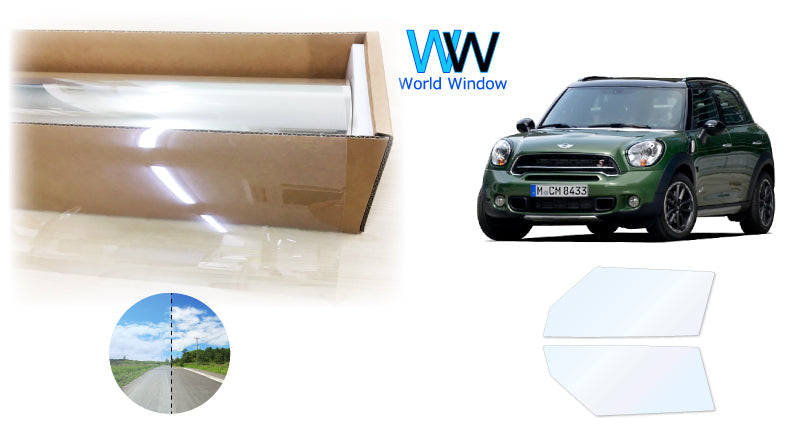 オーロラフィルム (ファインゴースト90) 遮熱フィルム 透過率90% MINI (ミニ) ペースマン R61 (R61 SS16/SS16S/SS16CA/SS16SA/RJ16CA/RS20/SSJCW) カット済みカーフィルム フロントドアセット オーロラタイプ ゴーストタイプ ホログラフィック