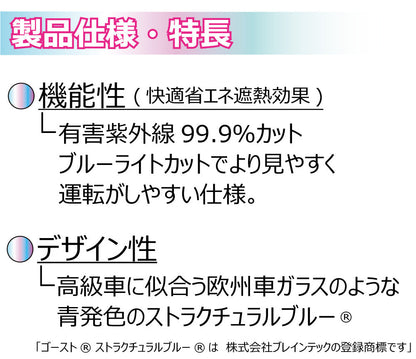オーロラフィルム (ピュアゴースト88) 遮熱フィルム 透過率88％ トヨタ カローラフィールダー (E160系 NZE161G/NZE164G/ZRE162G/NKE165G/NRE161G) カット済みカーフィルム フロントドアセット オーロラタイプ ゴーストタイプ ホログラフィック カメレオンフィルム