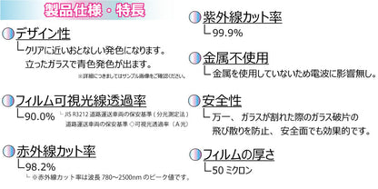 オーロラフィルム (ファインゴースト90) 遮熱フィルム 透過率90% トヨタ シエンタ (NCP81/NCP85)カット済みカーフィルム フロントドアセット オーロラタイプ ゴーストタイプ ホログラフィック