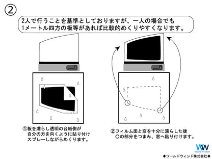 オーロラフィルム (グロウゴースト91) 遮熱フィルム 透過率90% ダイハツ エッセ (L235S/L245S) カット済みカーフィルム フロントドアセット オーロラタイプ ゴーストタイプ ホログラフィック カメレオンフィルム