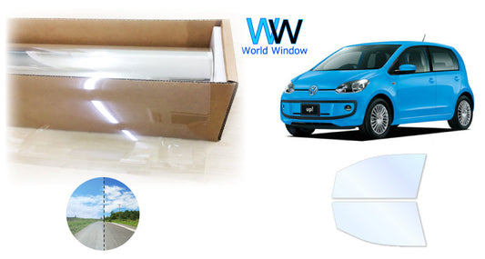 オーロラフィルム (アイスブルー91) 遮熱フィルム 透過率90.5% フォルクス・ワーゲン UP!(アップ) 5ドア (AACHY/AACHYW)カット済みカーフィルム フロントドアセット オーロラタイプ ゴーストタイプ ホログラフィック