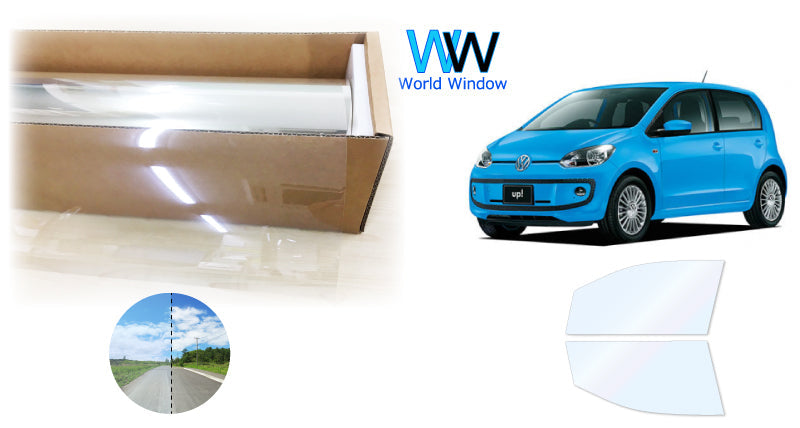 オーロラフィルム (ファインゴースト90) 遮熱フィルム 透過率90% フォルクス・ワーゲン UP!(アップ) 5ドア (AACHY/AACHYW)カット済みカーフィルム フロントドアセット オーロラタイプ ゴーストタイプ ホログラフィック